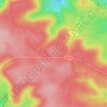 Carte topographique Gangolfsberg, altitude, relief