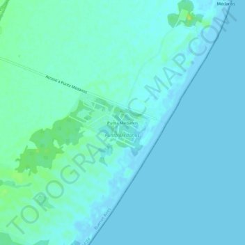 Carte topographique Punta Médanos, altitude, relief