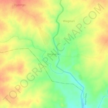 Carte topographique Nassarao, altitude, relief