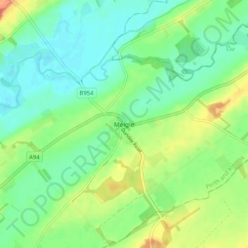 Carte topographique Meigle, altitude, relief