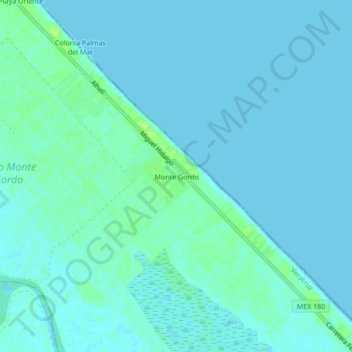 Carte topographique Monte Gordo, altitude, relief