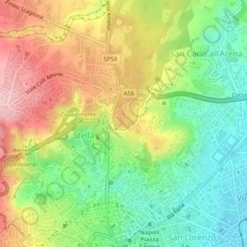 Carte topographique Area 2, altitude, relief