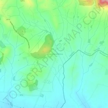 Carte topographique Pescia Fiorentina, altitude, relief