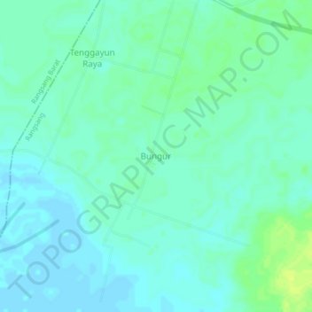 Carte topographique Bungur, altitude, relief