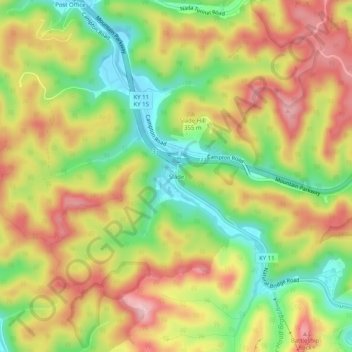 Carte topographique Slade, altitude, relief