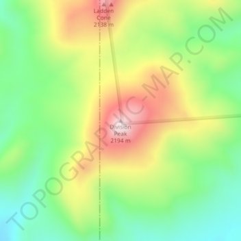 Carte topographique Division Peak, altitude, relief