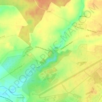 Carte topographique Augy, altitude, relief