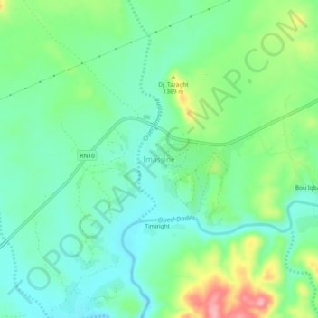 Carte topographique Imassine, altitude, relief