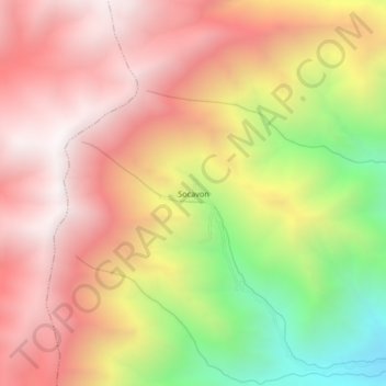 Carte topographique Socavon, altitude, relief