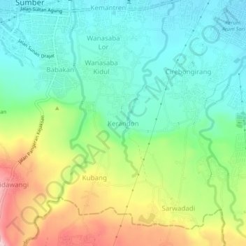 Carte topographique Kerandon, altitude, relief