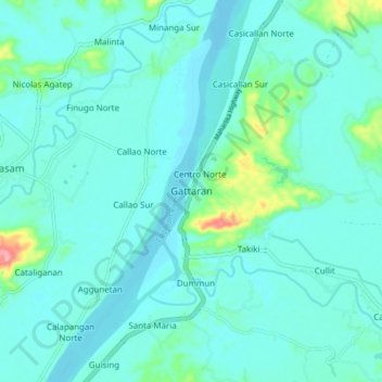 Carte topographique Gattaran, altitude, relief