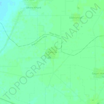 Carte topographique Bhekha, altitude, relief