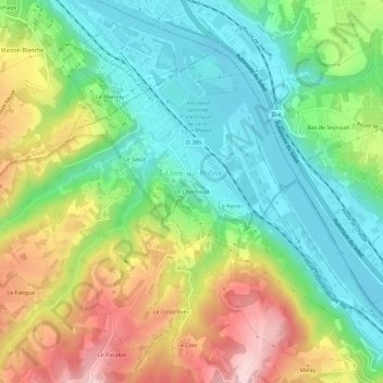 Carte topographique Le Charnoud, altitude, relief