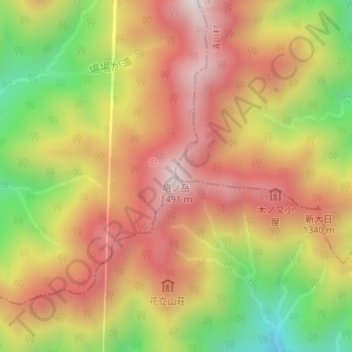 Carte topographique Tonodake, altitude, relief