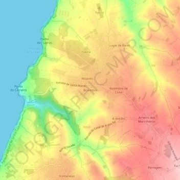 Carte topographique Bolembre, altitude, relief