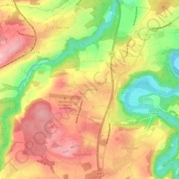 Carte topographique Ecuvillens, altitude, relief
