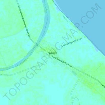 Carte topographique Nautla, altitude, relief