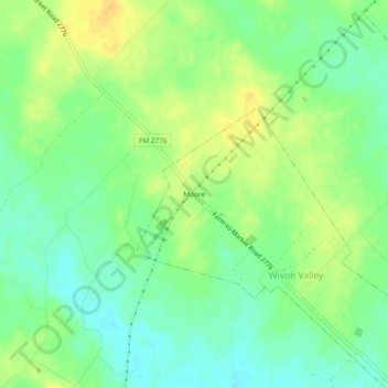 Carte topographique Moore, altitude, relief