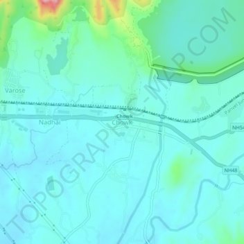 Carte topographique Chowk, altitude, relief