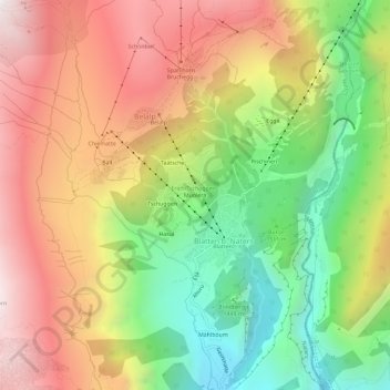 Carte topographique Müolera, altitude, relief