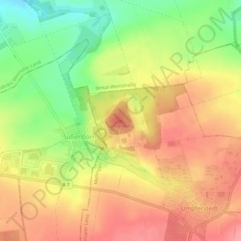 Carte topographique Sonnenberg, altitude, relief