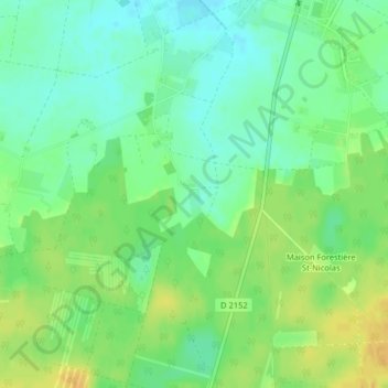 Carte topographique La Rive du Bois, altitude, relief