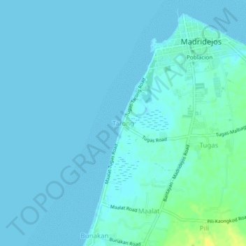 Carte topographique Tarong, altitude, relief
