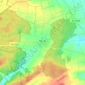 Carte topographique Stalldorf, altitude, relief