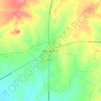 Carte topographique Bir Ali Ben Khalifa, altitude, relief