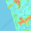 Carte topographique Calangute, altitude, relief