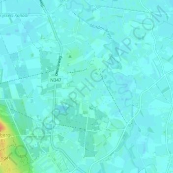 Carte topographique Eelen, altitude, relief