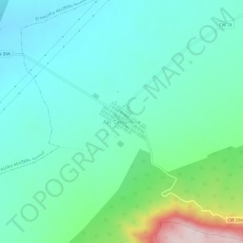 Carte topographique Aïn Tindamine, altitude, relief