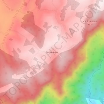 Carte topographique Ojo de Agua, altitude, relief