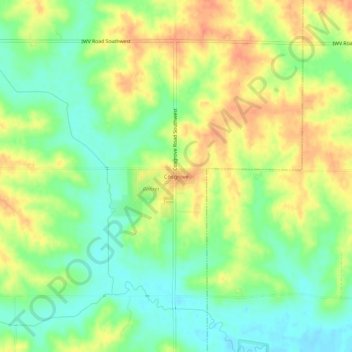 Carte topographique Cosgrove, altitude, relief