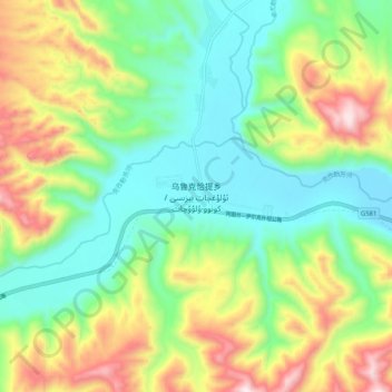 Carte topographique 乌鲁克恰提乡, altitude, relief