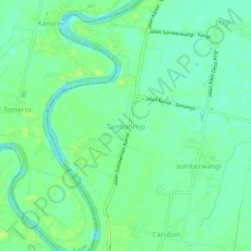 Carte topographique Tambahrejo, altitude, relief
