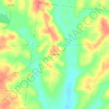 Carte topographique Turnerville, altitude, relief