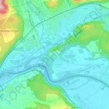 Carte topographique Homburg, altitude, relief