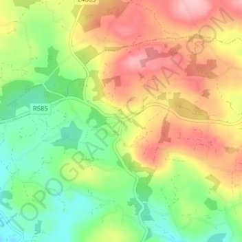 Carte topographique Coppeen, altitude, relief