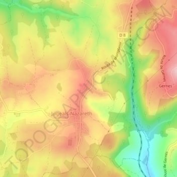Carte topographique Logne, altitude, relief