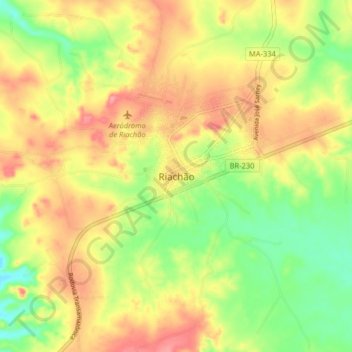 Carte topographique Riachão, altitude, relief