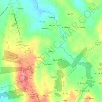 Carte topographique Felgueira, altitude, relief
