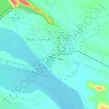 Carte topographique Hirakud, altitude, relief