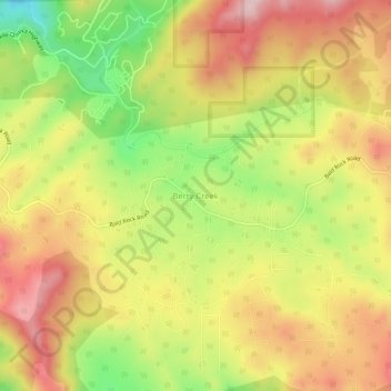 Carte topographique Berry Creek, altitude, relief