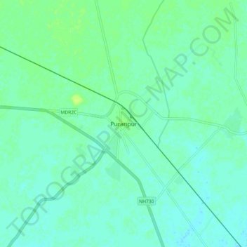 Carte topographique Puranpur, altitude, relief