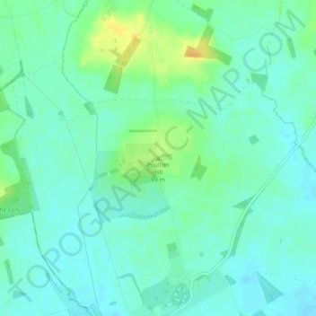 Carte topographique Poulton Hill, altitude, relief