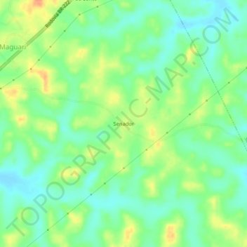 Carte topographique Senador, altitude, relief