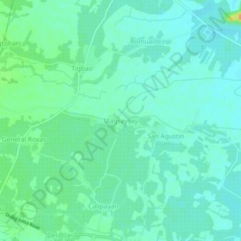 Carte topographique Magsaysay, altitude, relief