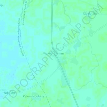 Carte topographique Wakhal Diamm, altitude, relief