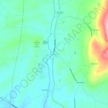 Carte topographique Quincy, altitude, relief
